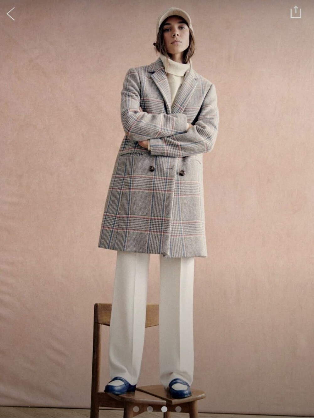 *NWT* [Sezane] Johnson Coat In Dublin Check, Size 38/6, 70% Wool